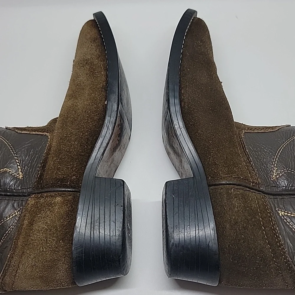 Acme Brown Suede Leather Cowboy Boots Kids (Read Flaws) Kids 4